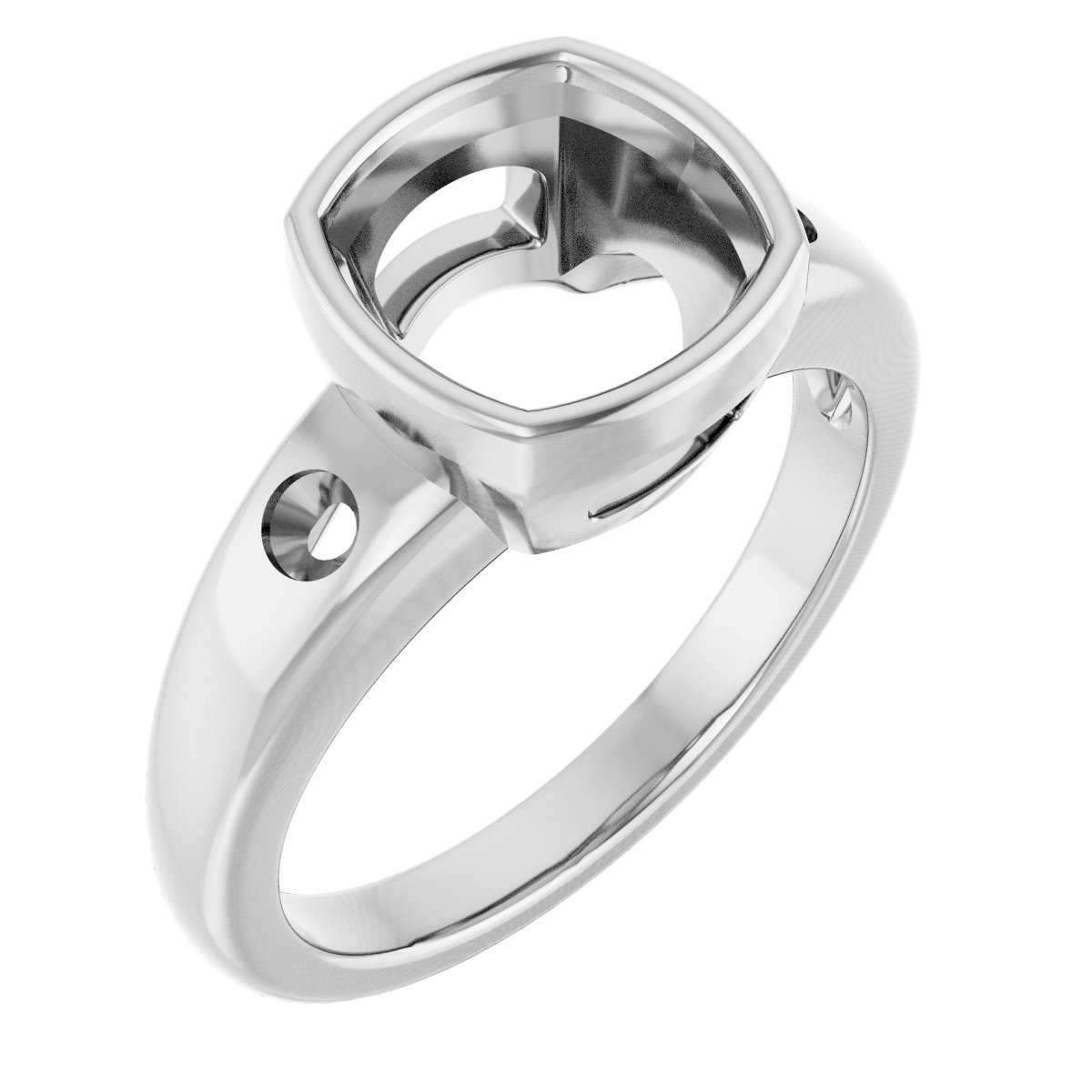 Bezel-Set Accented Engagement Ring