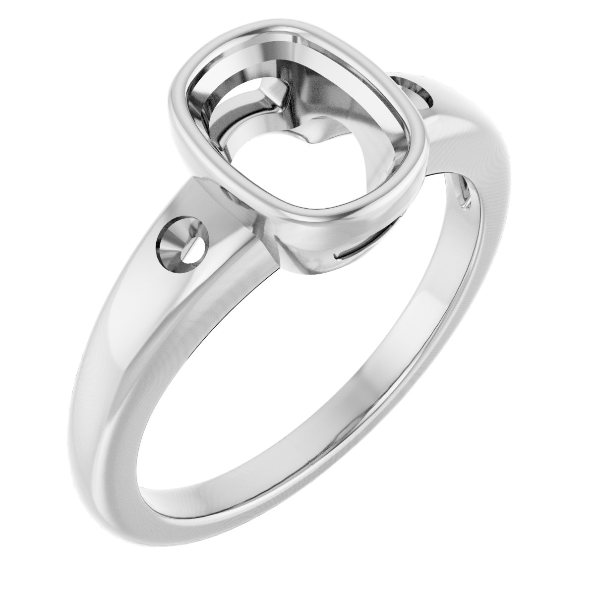 Bezel-Set Accented Engagement Ring