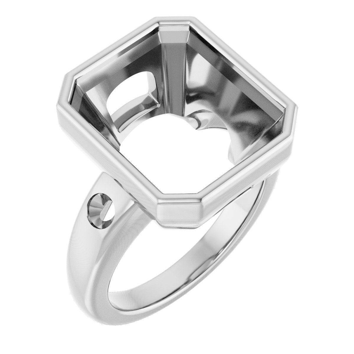 Bezel-Set Accented Engagement Ring