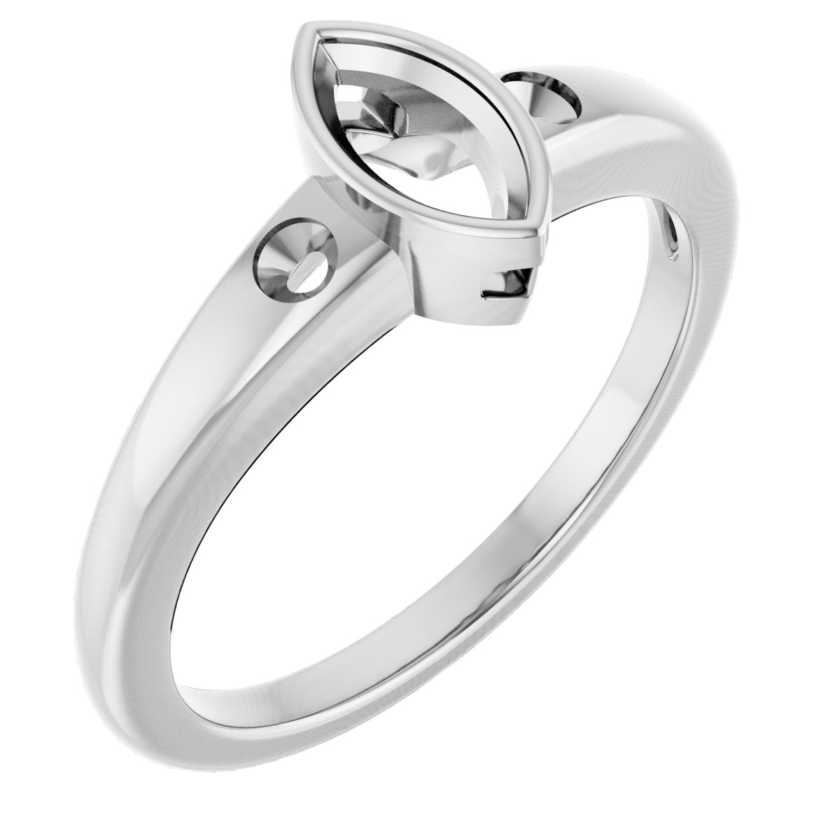 Bezel-Set Accented Engagement Ring
