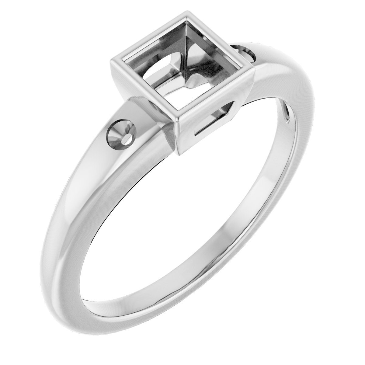 Bezel-Set Accented Engagement Ring