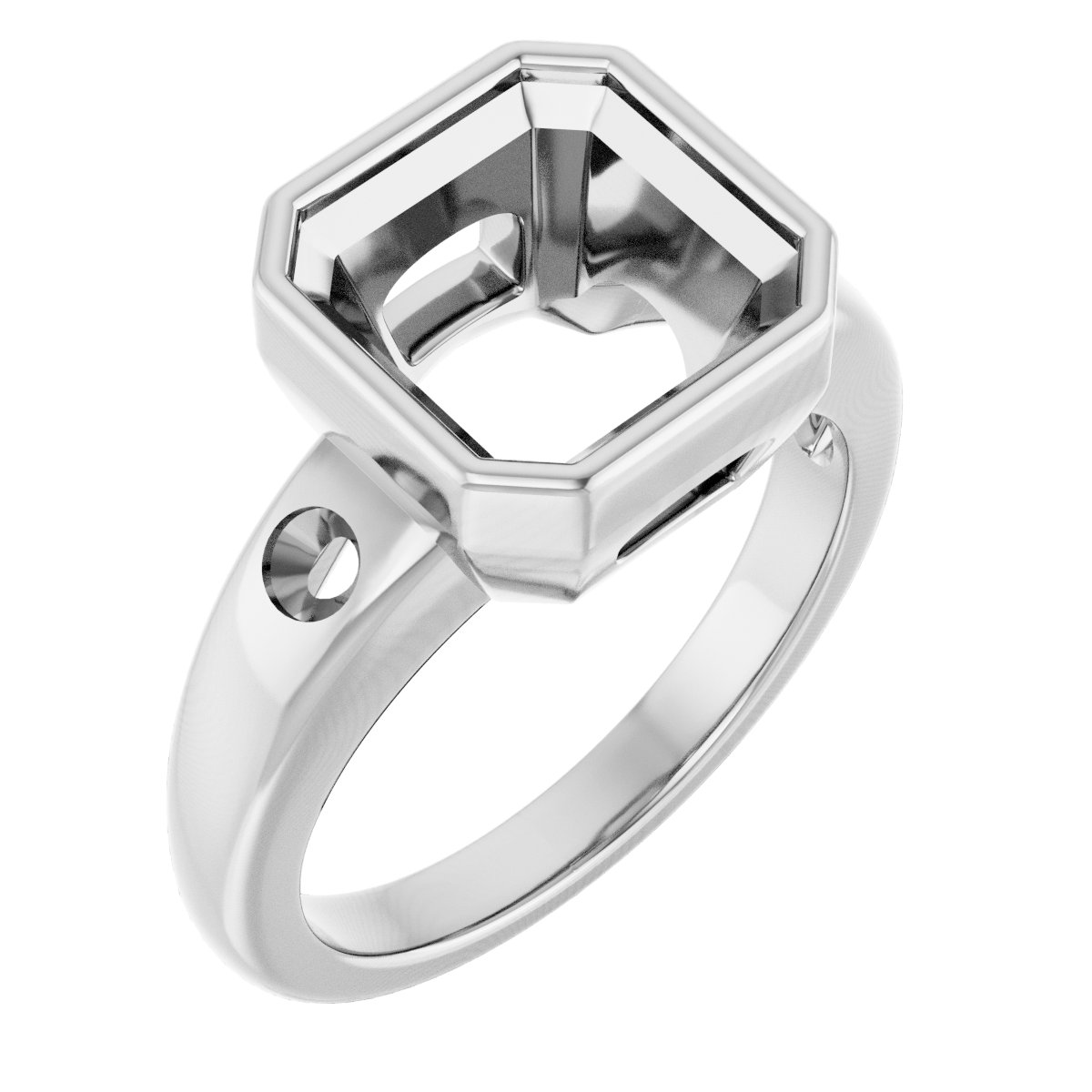 Bezel-Set Accented Engagement Ring
