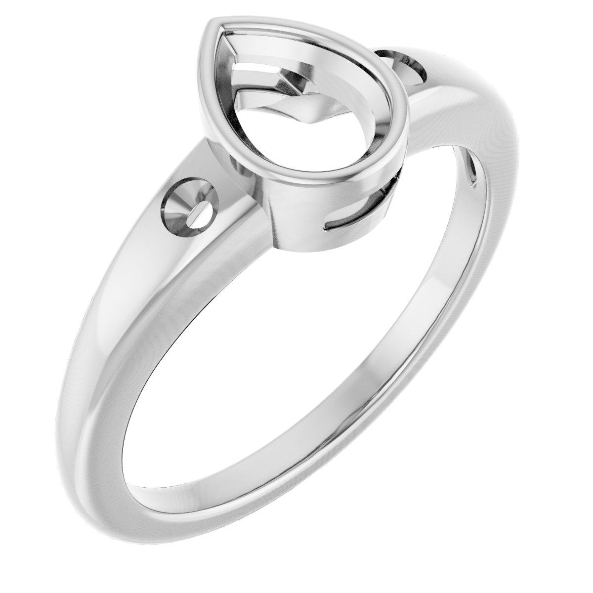 Bezel-Set Accented Engagement Ring