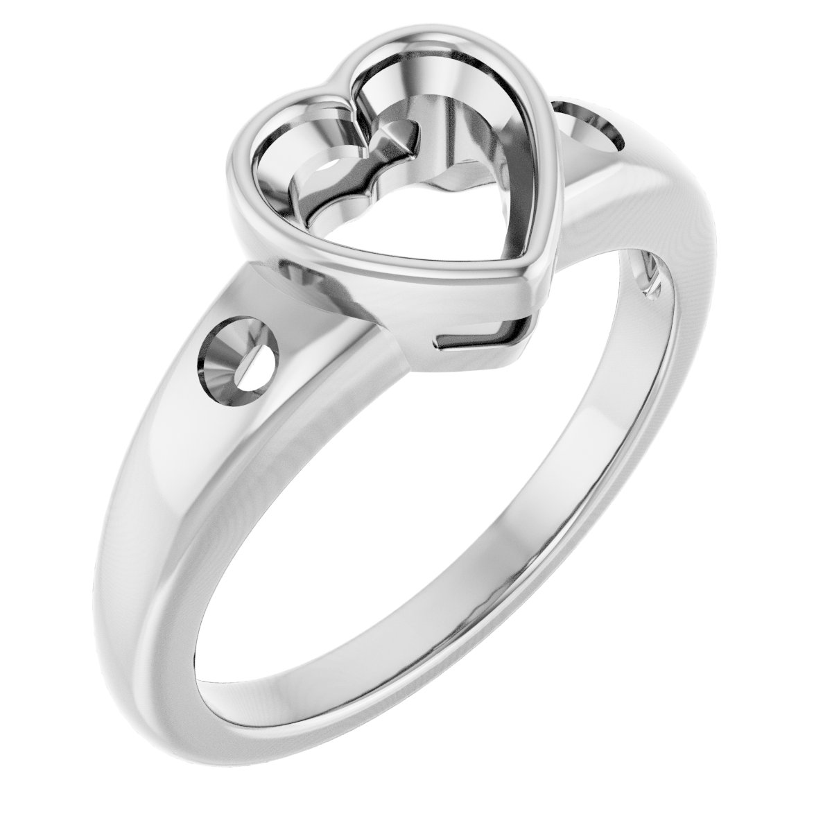 Bezel-Set Accented Engagement Ring