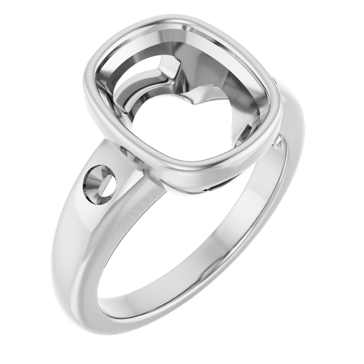 Bezel-Set Accented Engagement Ring