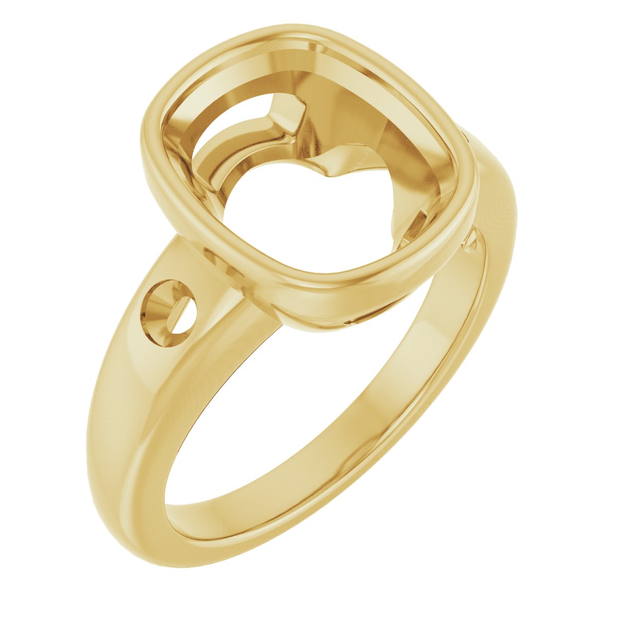Bezel-Set Accented Engagement Ring