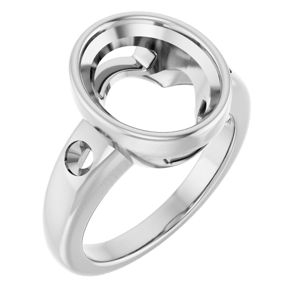 Bezel-Set Accented Engagement Ring