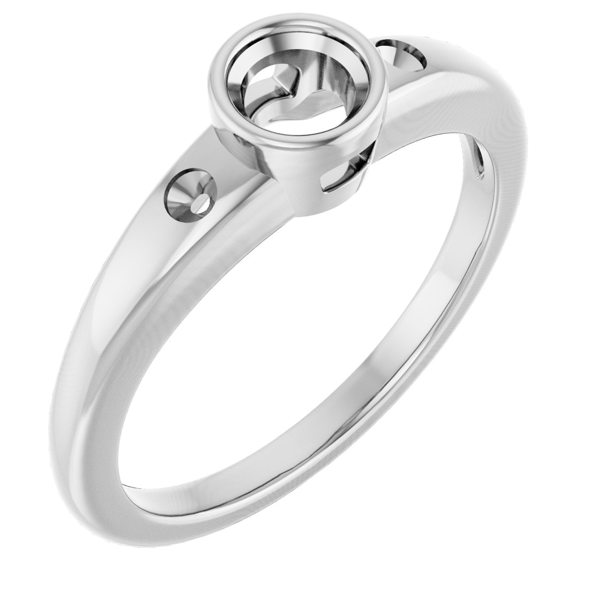 Bezel-Set Accented Engagement Ring