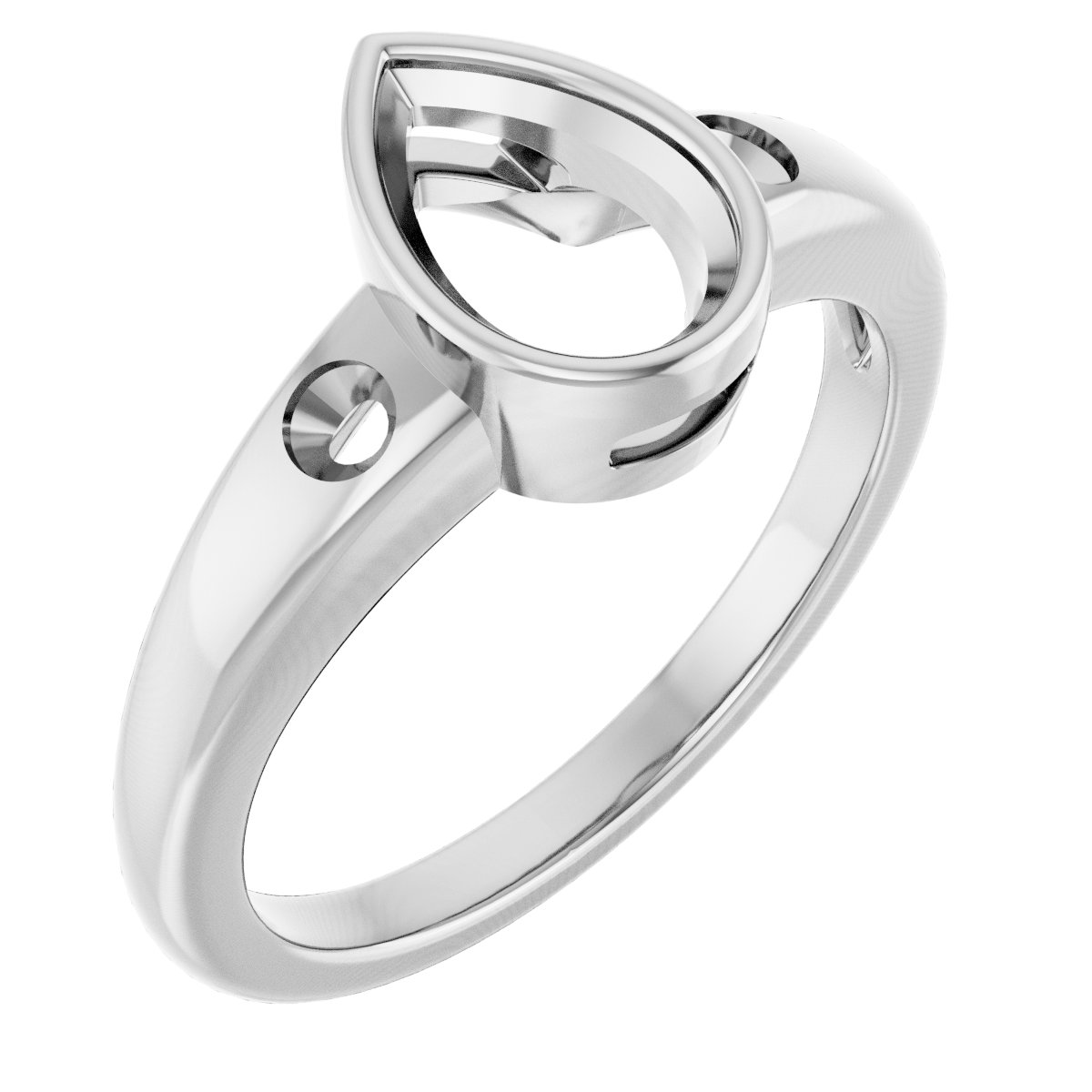 Bezel-Set Accented Engagement Ring