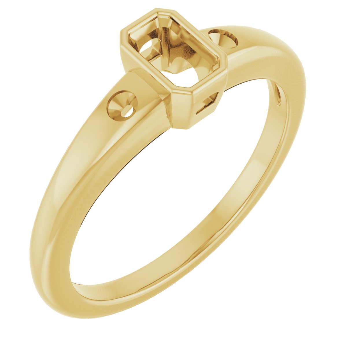 Bezel-Set Accented Engagement Ring