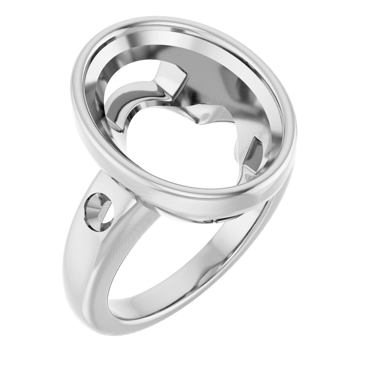 Bezel-Set Accented Engagement Ring