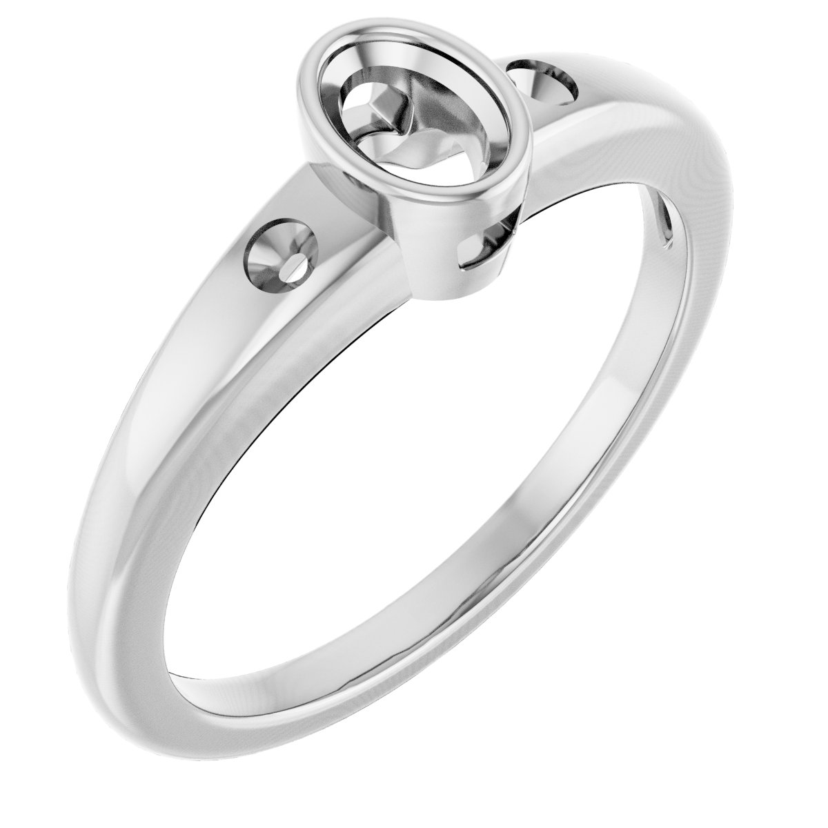 Bezel-Set Accented Engagement Ring