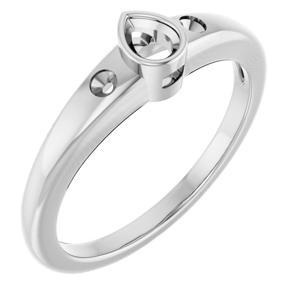 Bezel-Set Accented Engagement Ring