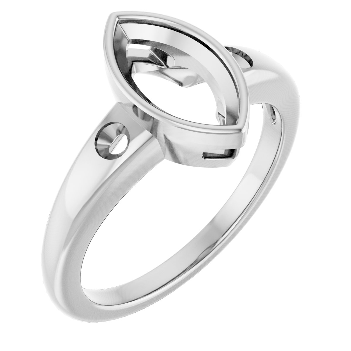 Bezel-Set Accented Engagement Ring