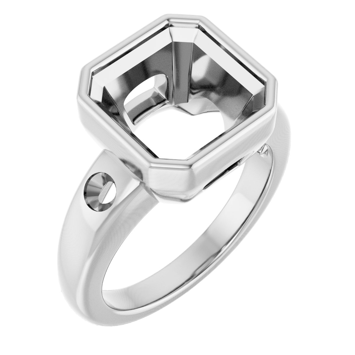 Bezel-Set Accented Engagement Ring