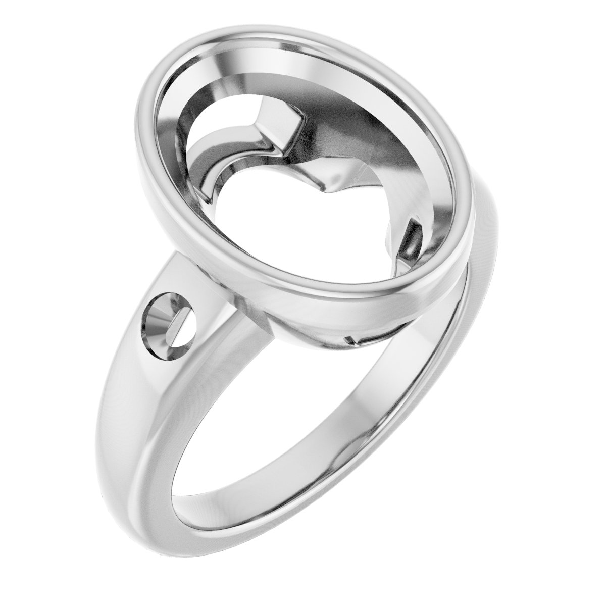 Bezel-Set Accented Engagement Ring