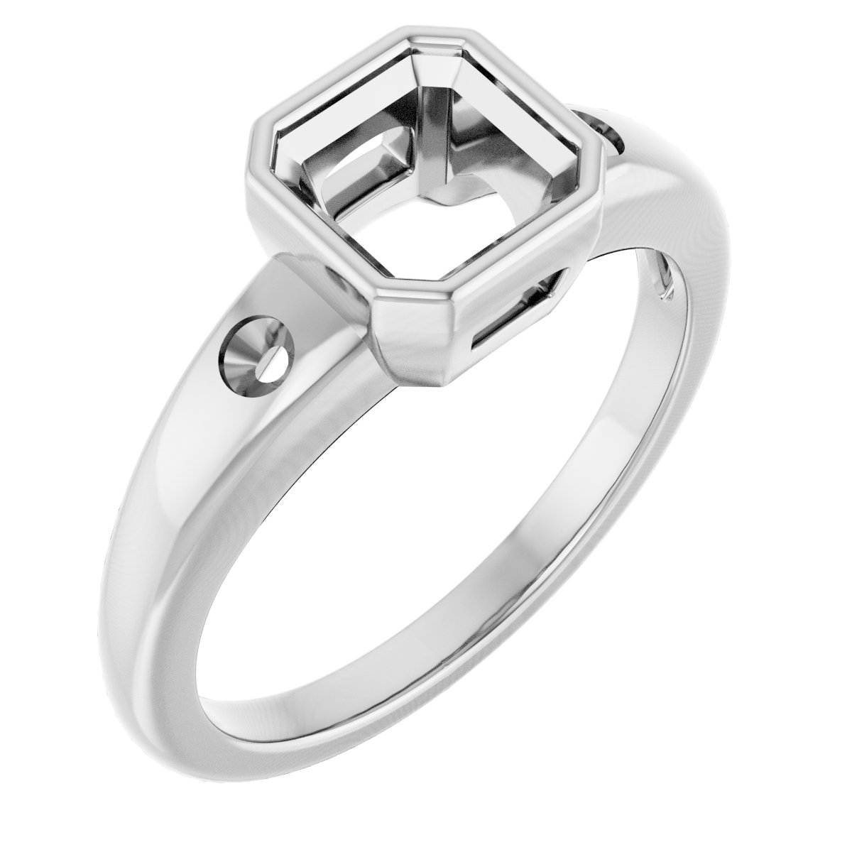 Bezel-Set Accented Engagement Ring