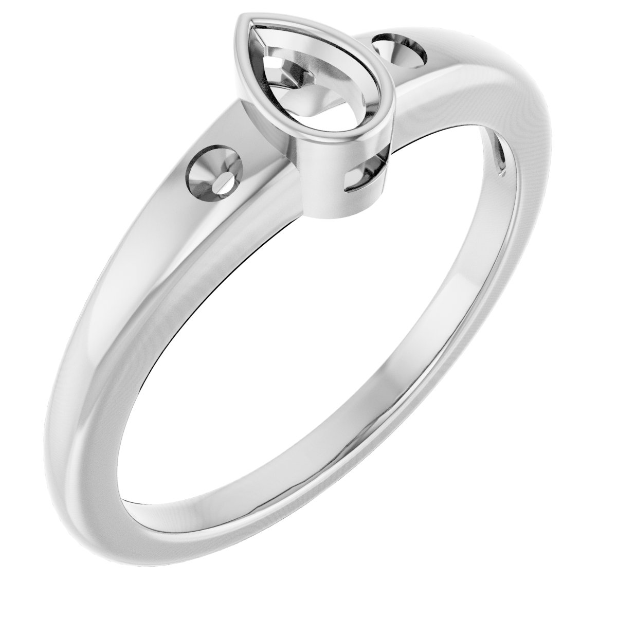 Bezel-Set Accented Engagement Ring