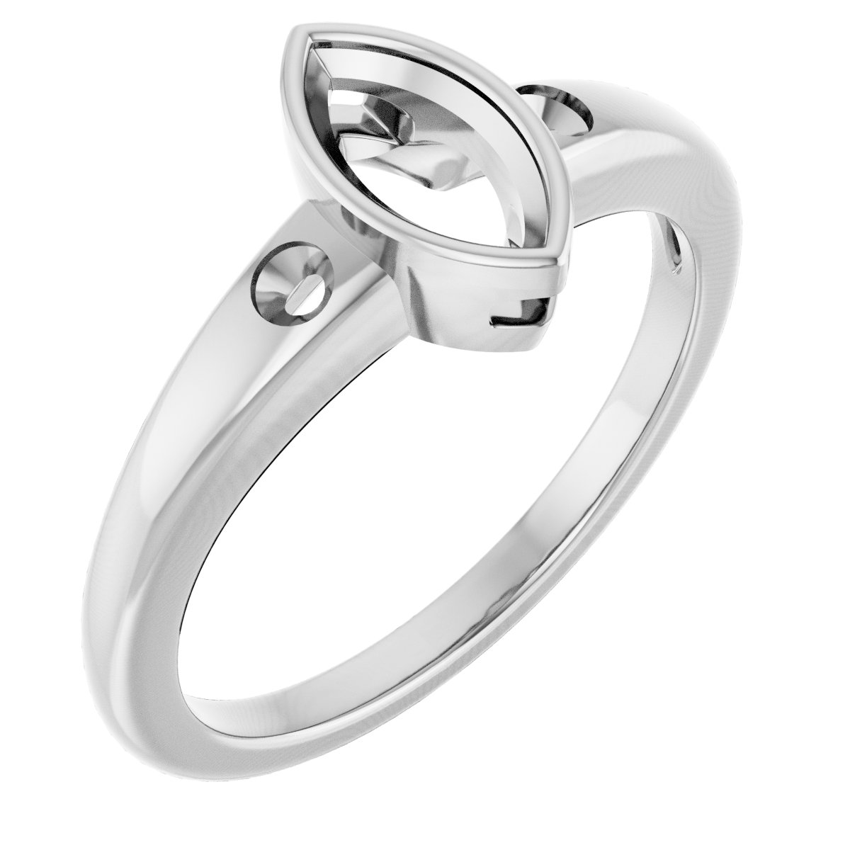 Bezel-Set Accented Engagement Ring