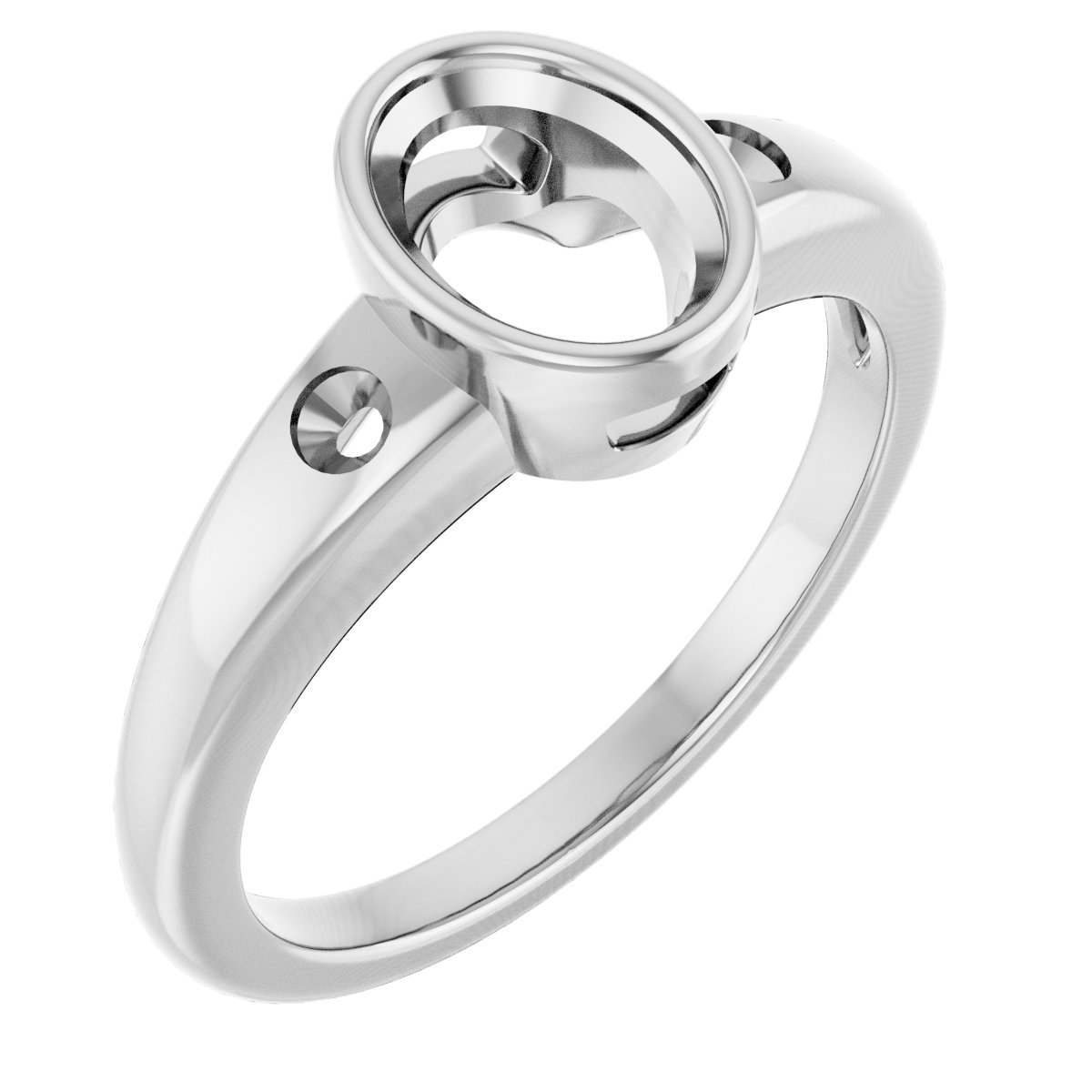 Bezel-Set Accented Engagement Ring