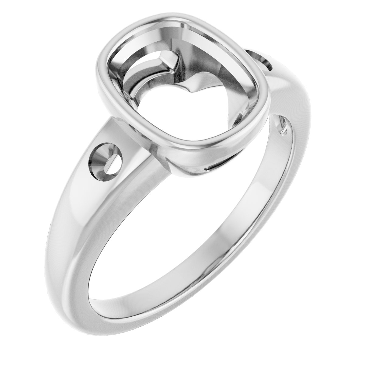 Bezel-Set Accented Engagement Ring