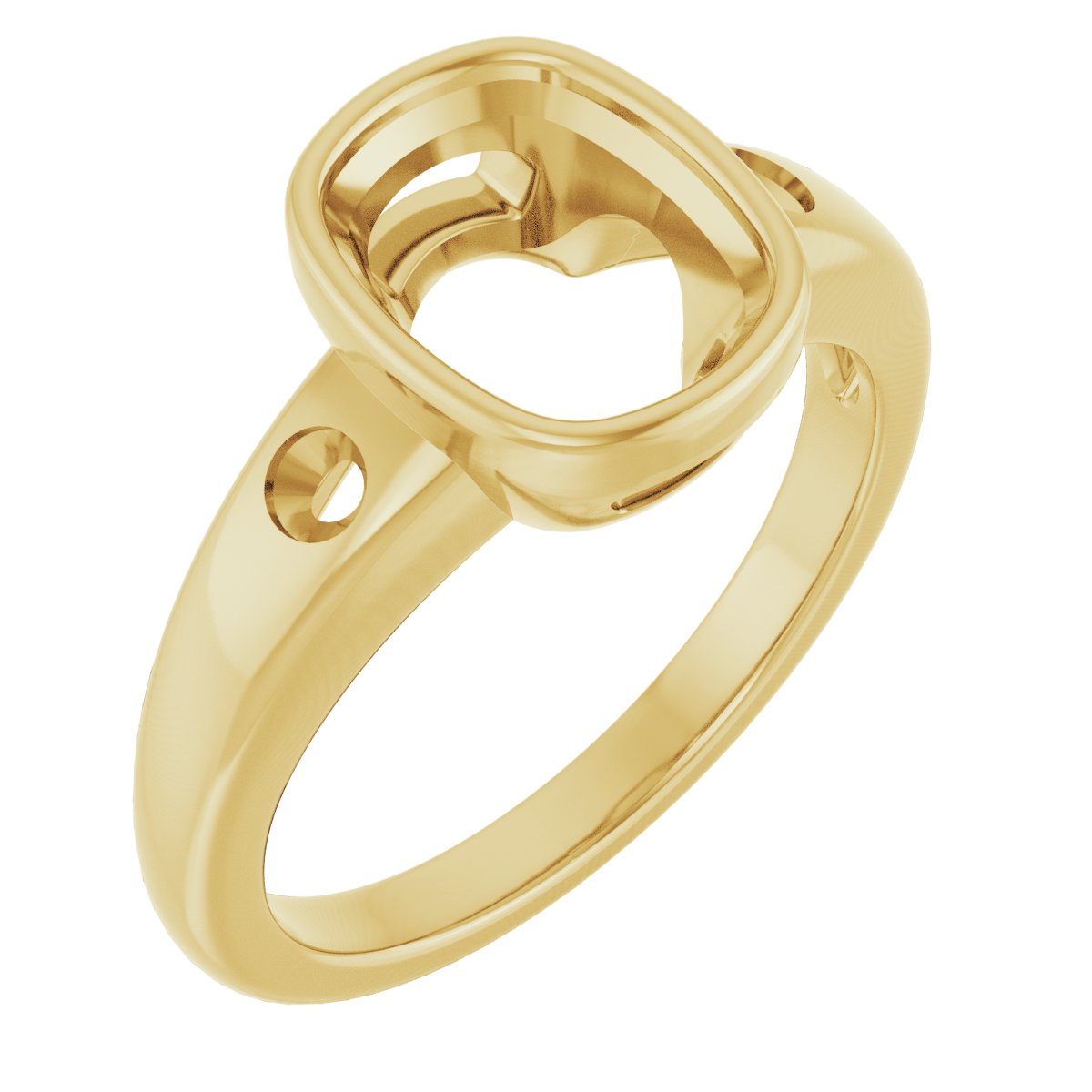 Bezel-Set Accented Engagement Ring
