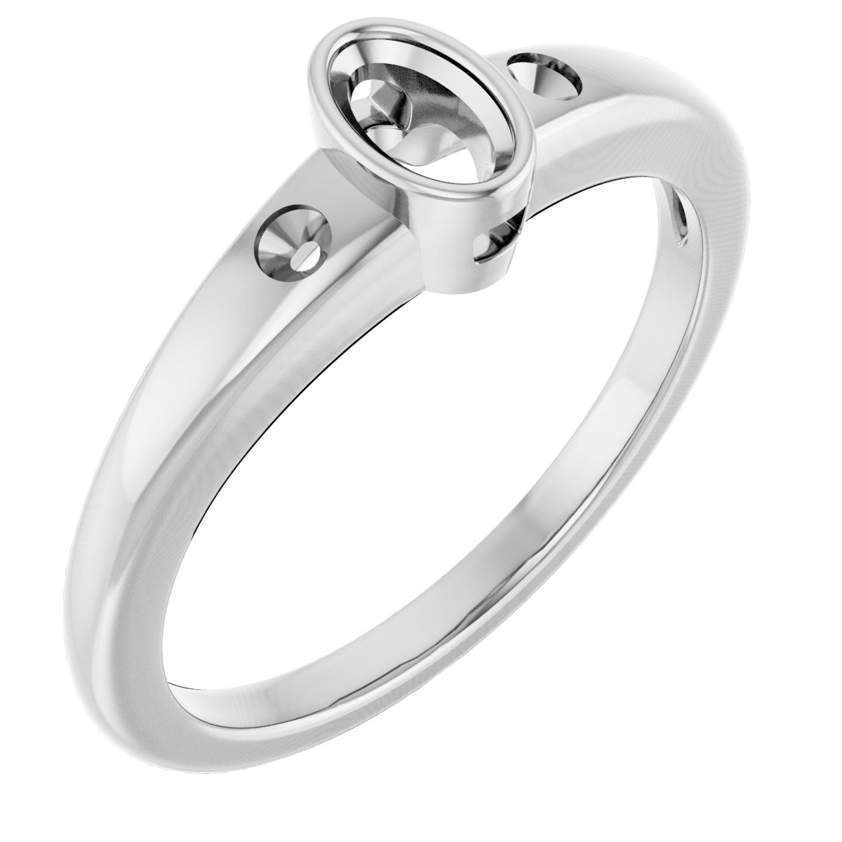 Bezel-Set Accented Engagement Ring