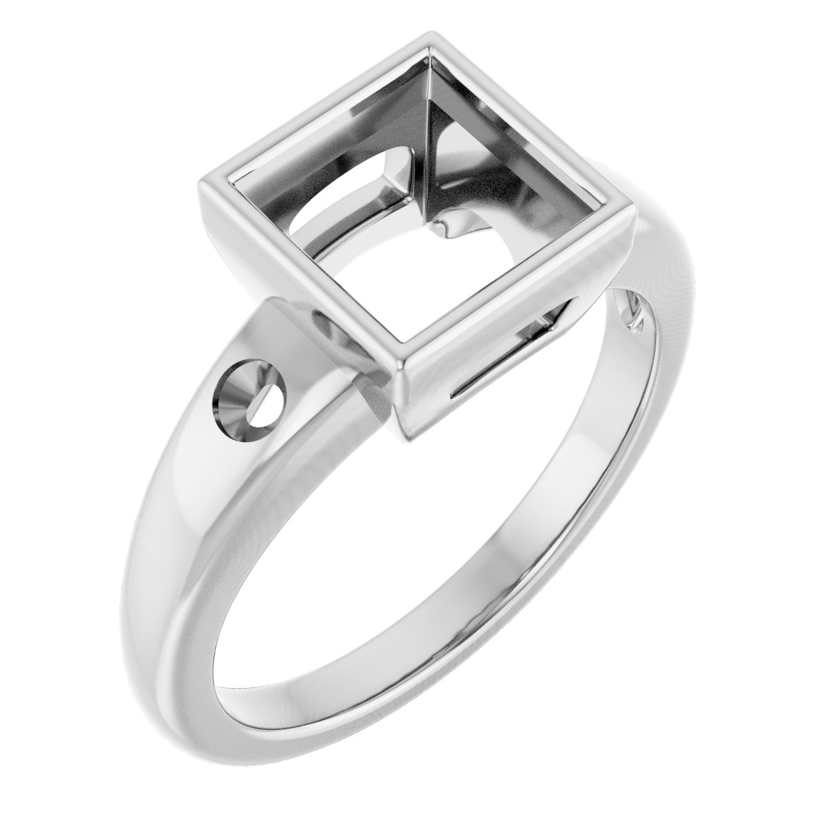 Bezel-Set Accented Engagement Ring