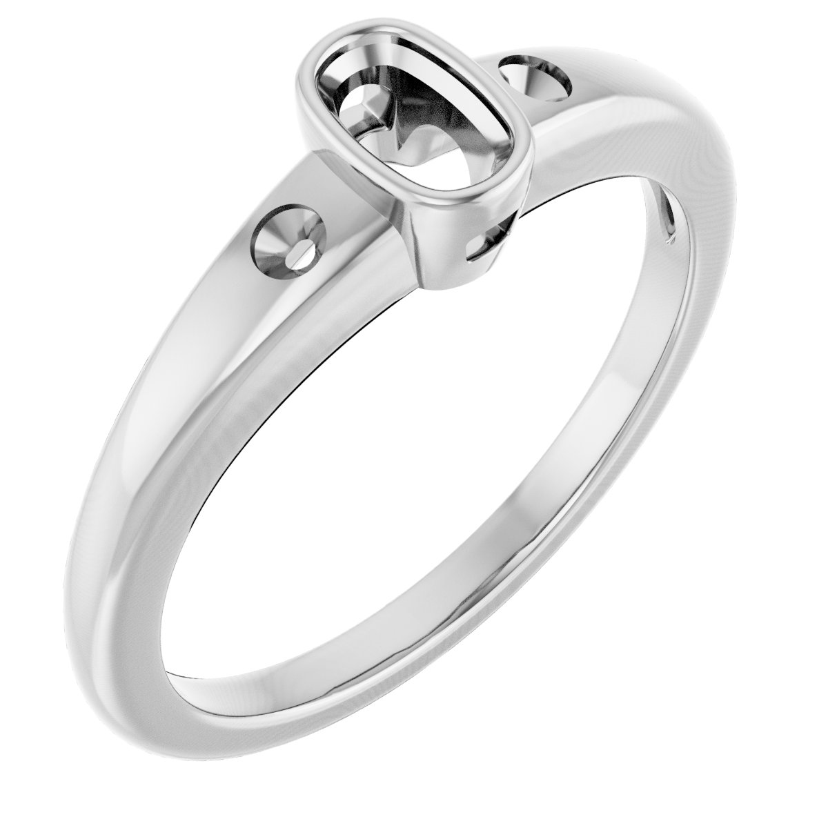 Bezel-Set Accented Engagement Ring