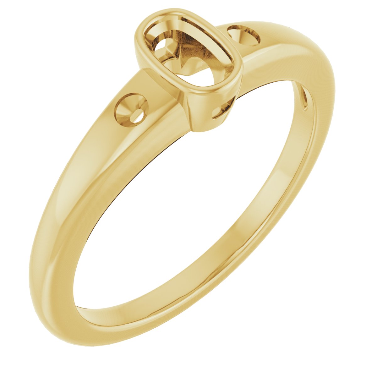 Bezel-Set Accented Engagement Ring