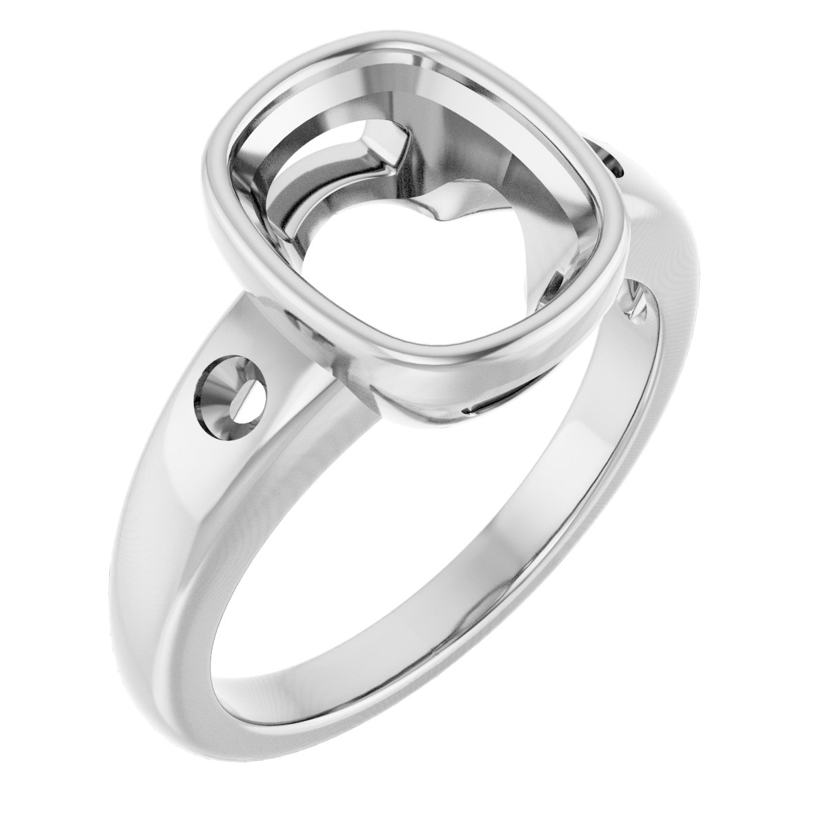 Bezel-Set Accented Engagement Ring