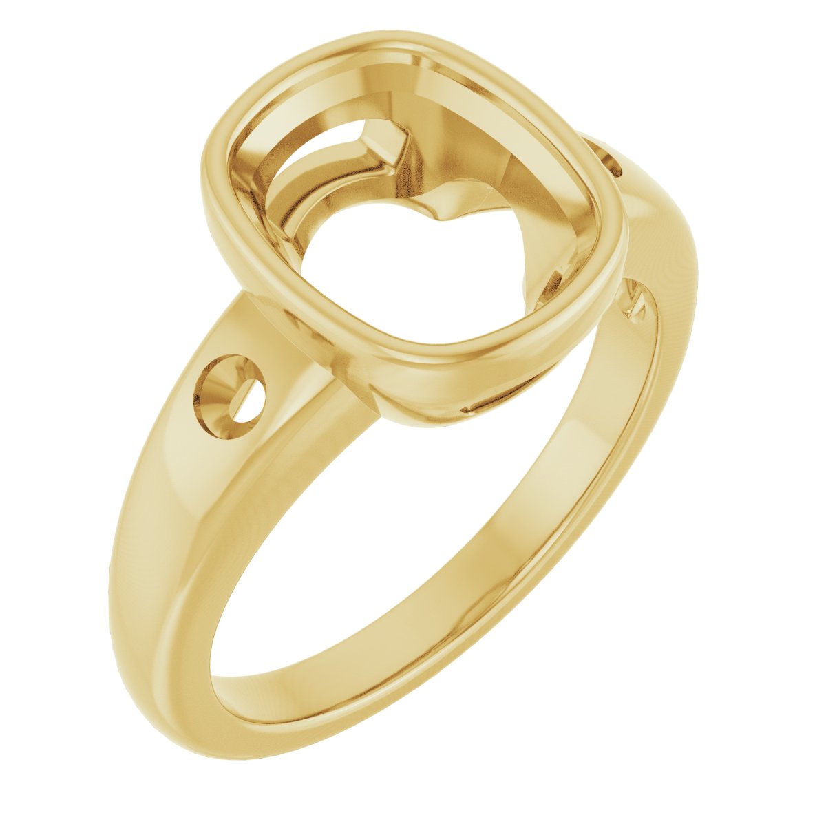 Bezel-Set Accented Engagement Ring