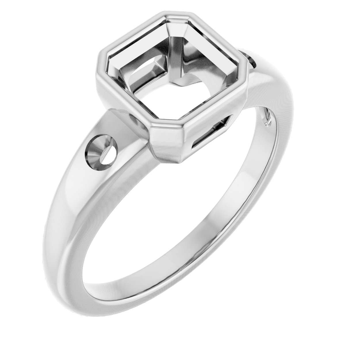 Bezel-Set Accented Engagement Ring