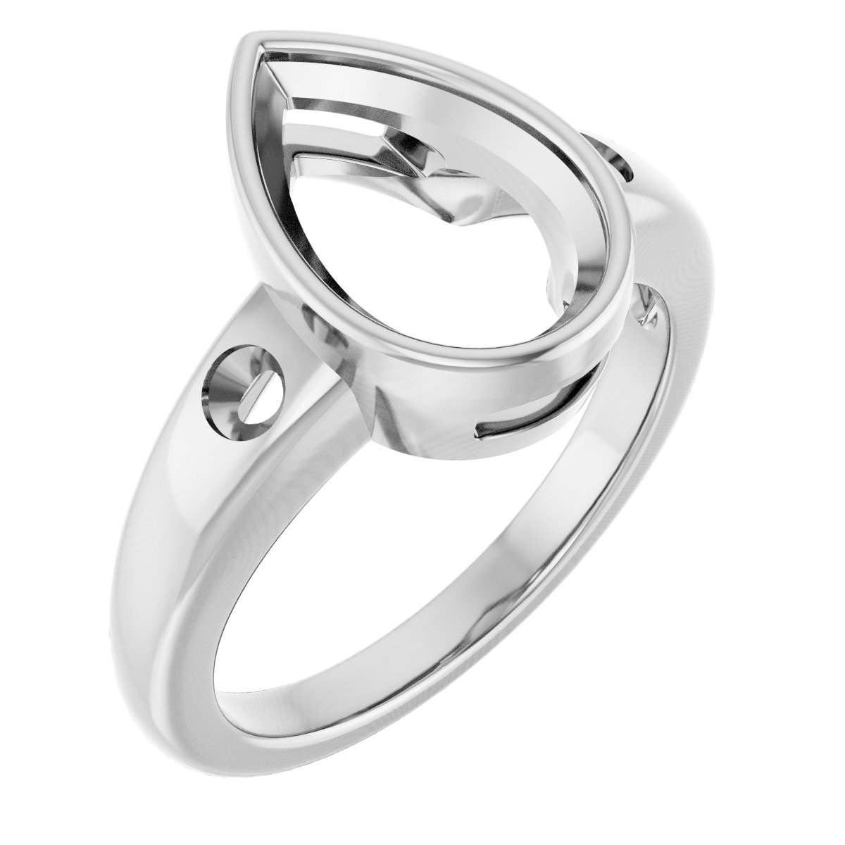 Bezel-Set Accented Engagement Ring