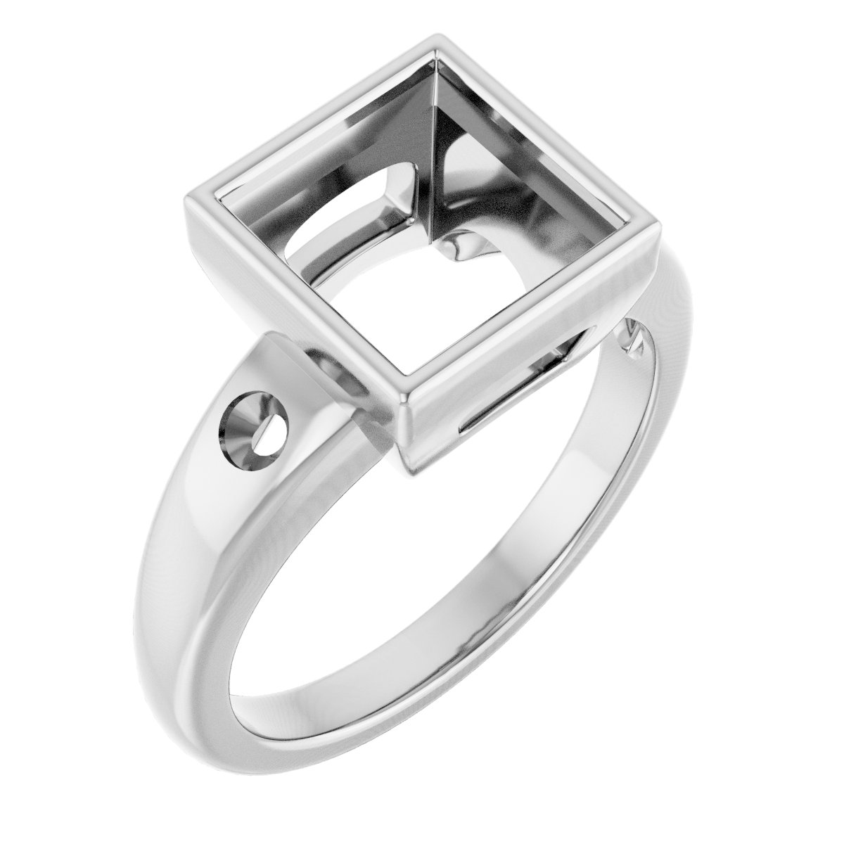 Bezel-Set Accented Engagement Ring