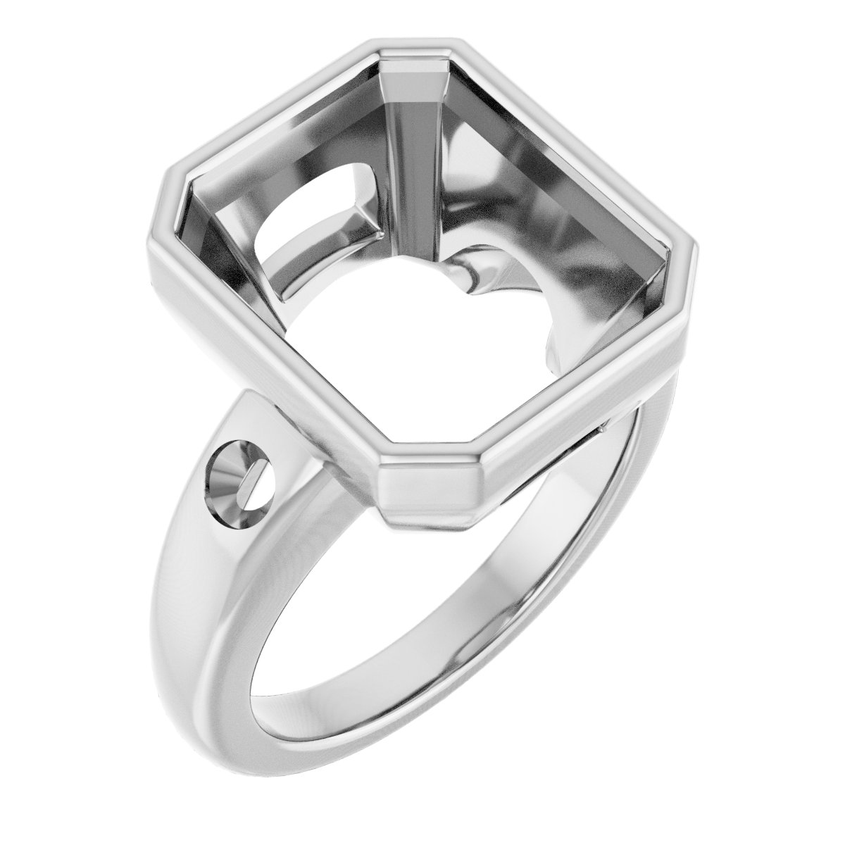 Bezel-Set Accented Engagement Ring