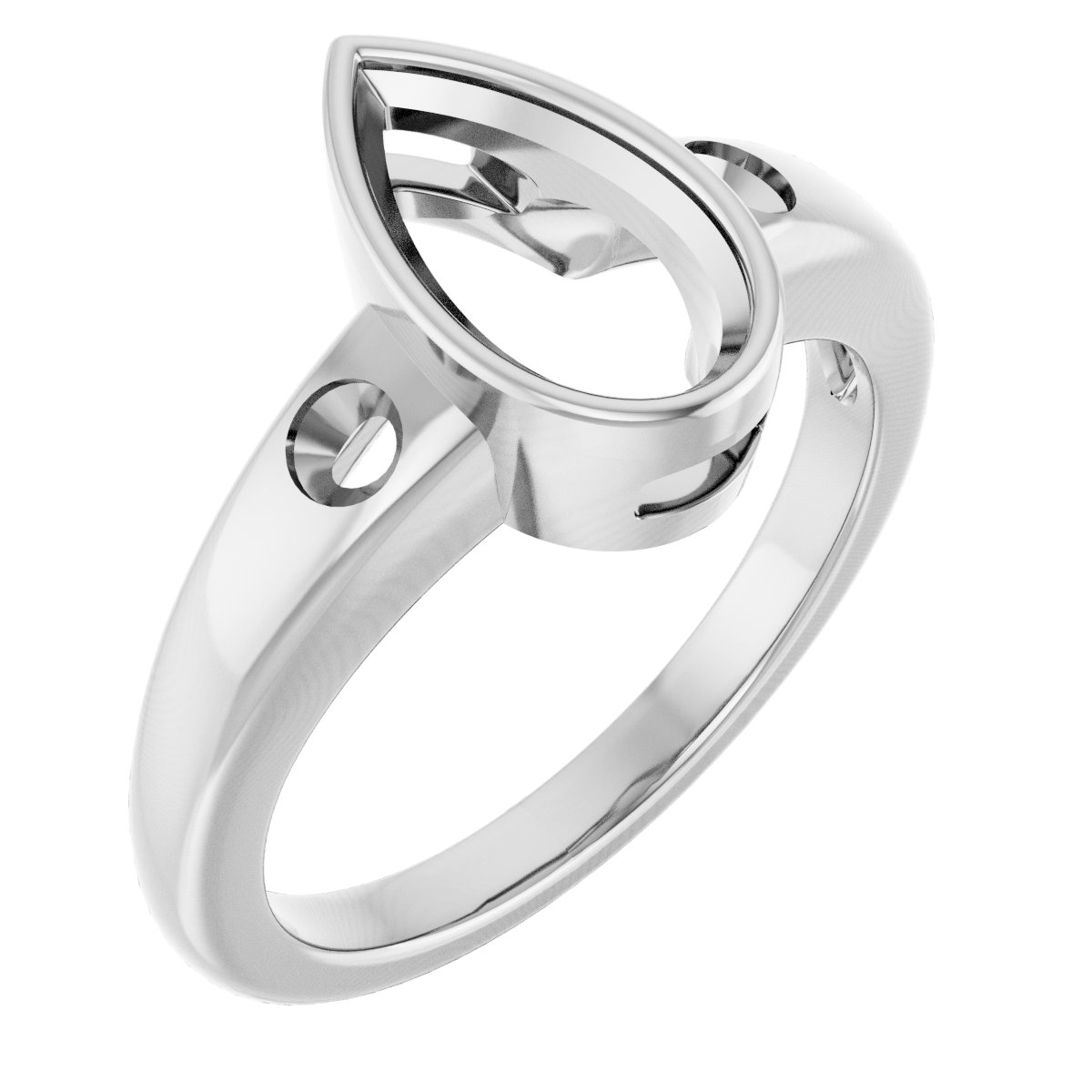 Bezel-Set Accented Engagement Ring