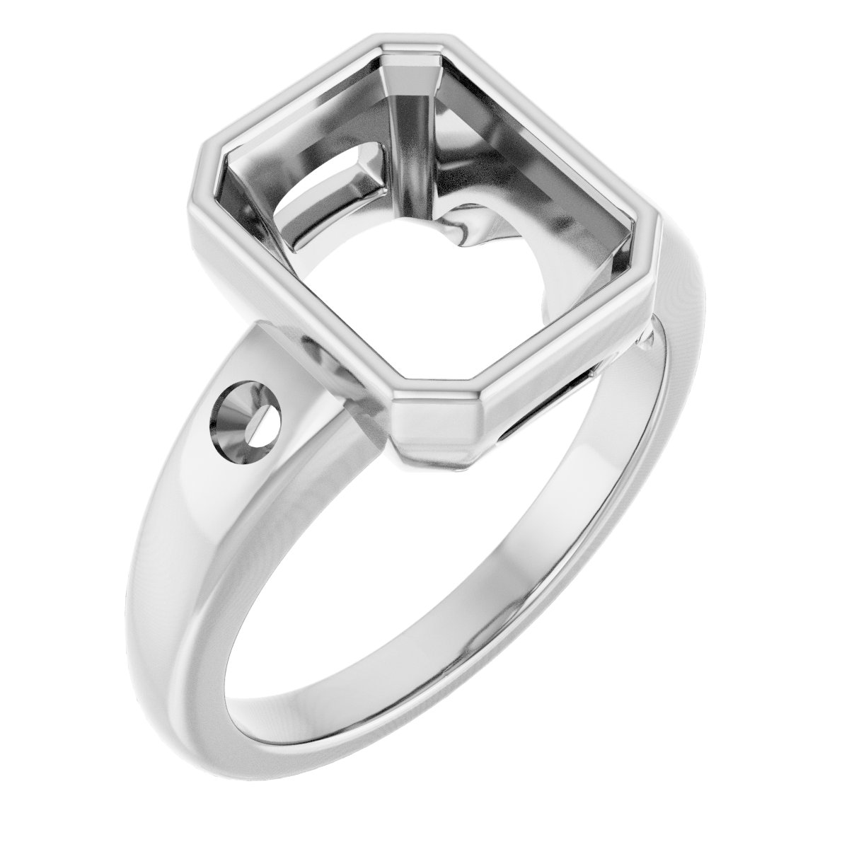 Bezel-Set Accented Engagement Ring