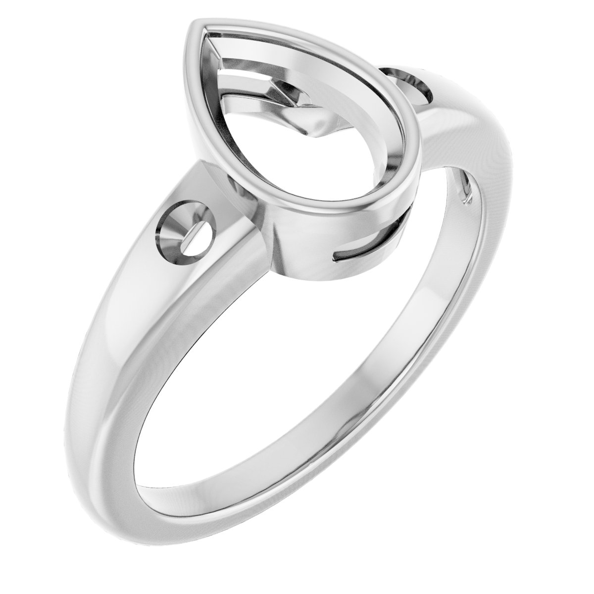 Bezel-Set Accented Engagement Ring
