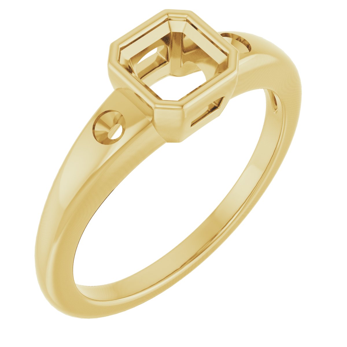 Bezel-Set Accented Engagement Ring