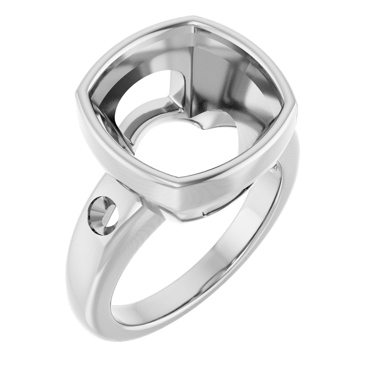 Bezel-Set Accented Engagement Ring