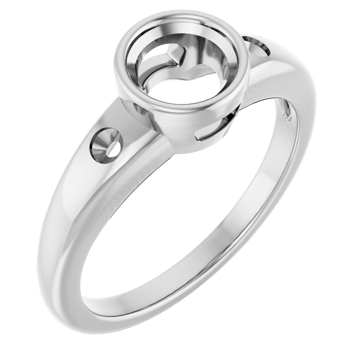 Bezel-Set Accented Engagement Ring