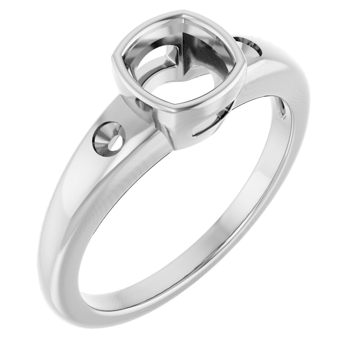 Bezel-Set Accented Engagement Ring
