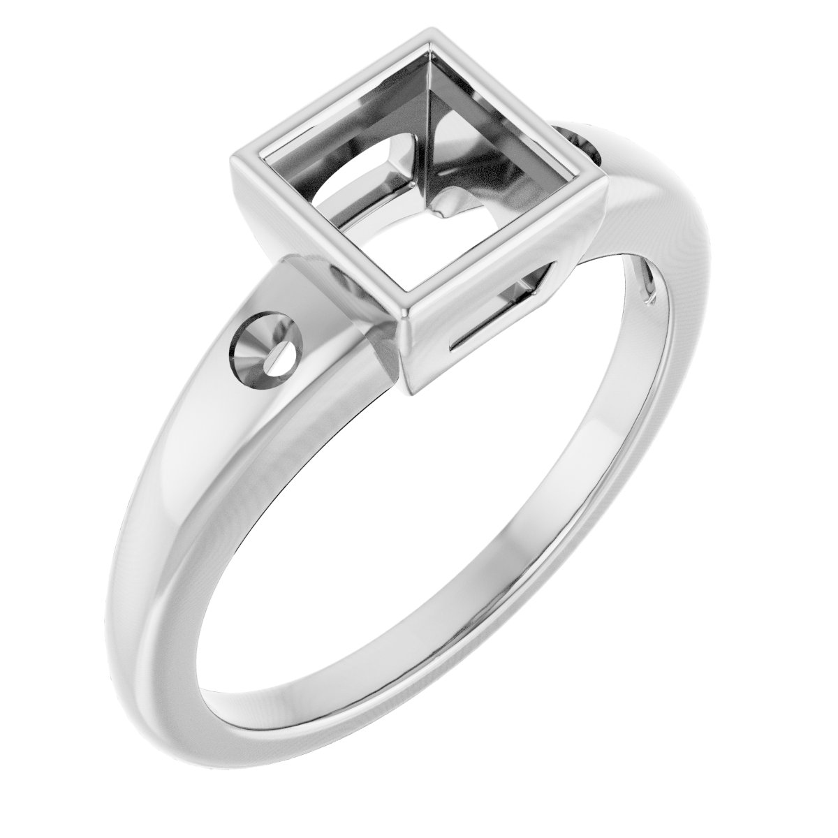 Bezel-Set Accented Engagement Ring