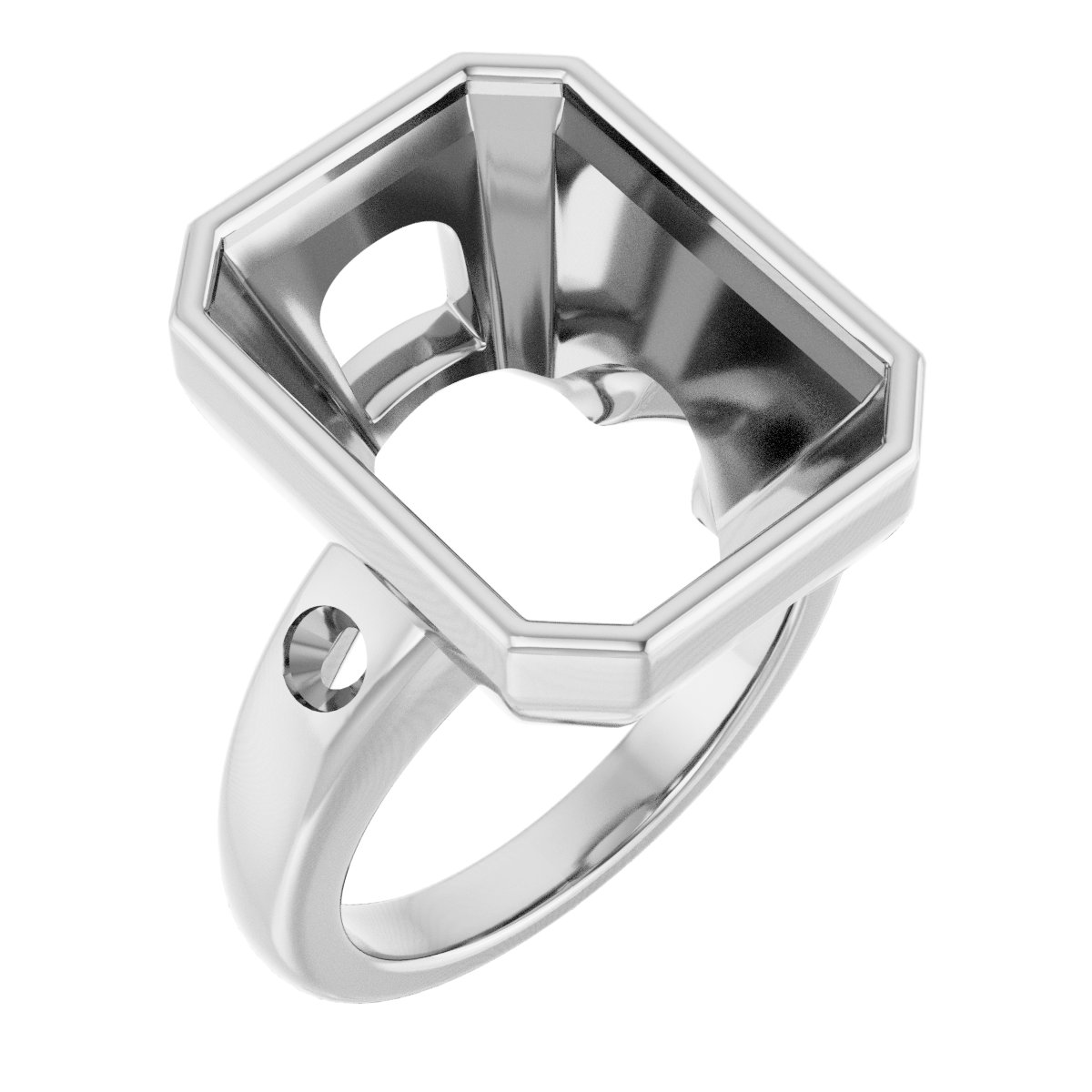 Bezel-Set Accented Engagement Ring
