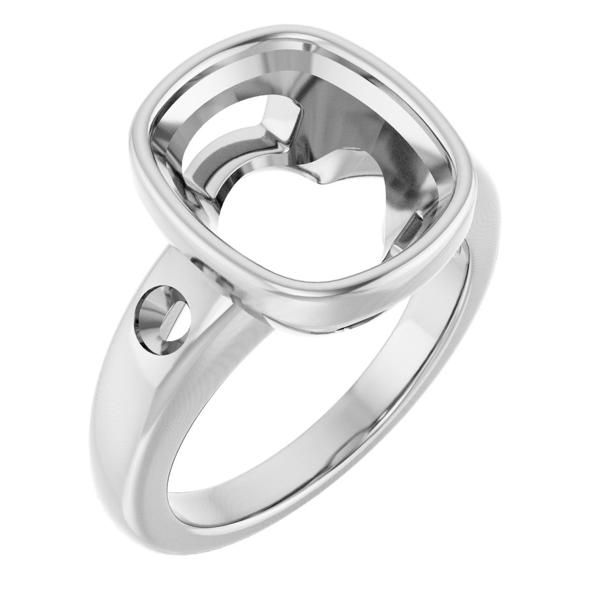 Bezel-Set Accented Engagement Ring