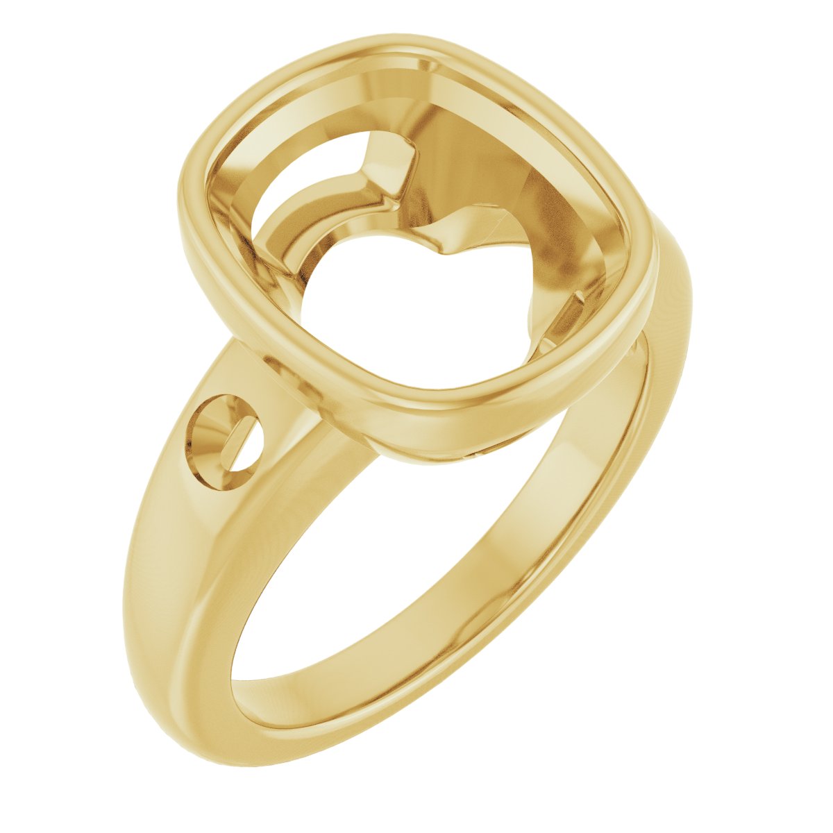 Bezel-Set Accented Engagement Ring