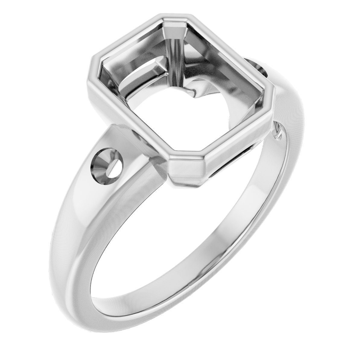 Bezel-Set Accented Engagement Ring