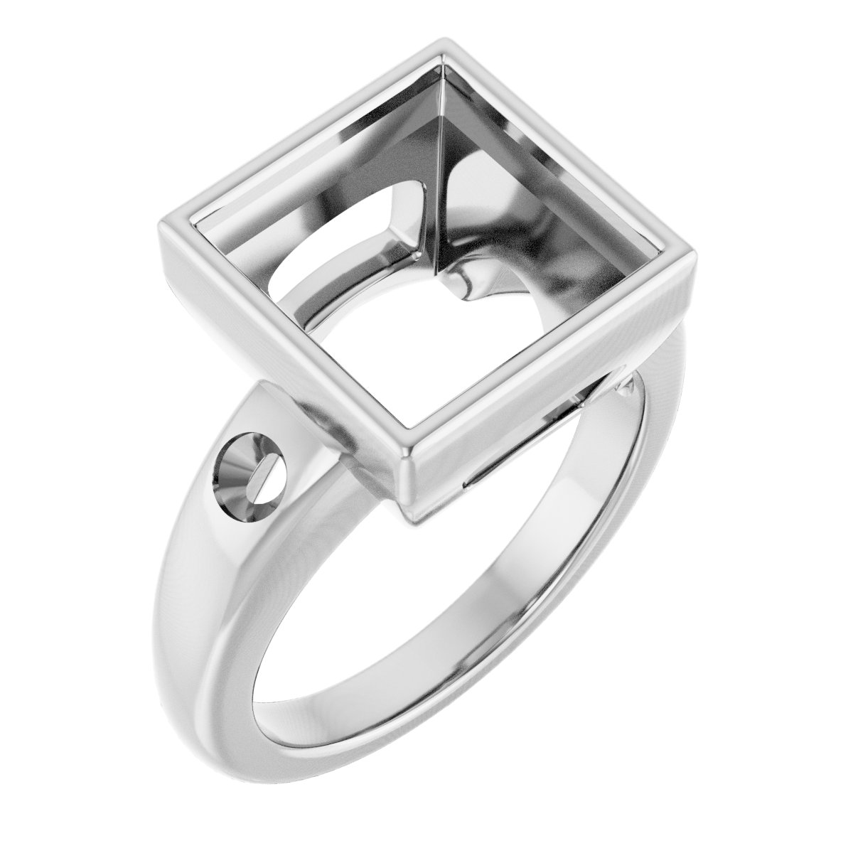 Bezel-Set Accented Engagement Ring