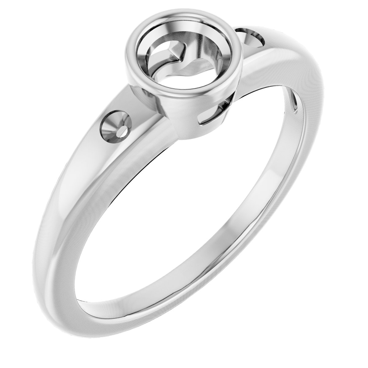 Bezel-Set Accented Engagement Ring